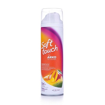 foto гель для гоління arko soft touch жіночий тропічна свіжість, 200 мл