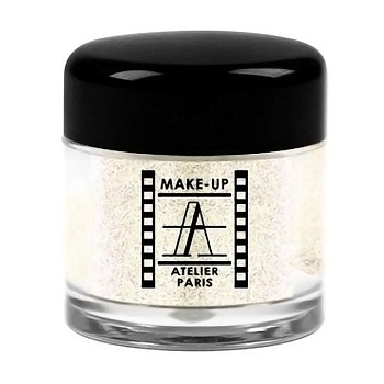 foto розсипчаста перламутрова пудра для повік make-up atelier paris pearl powder pp04 holographic white gold, 4 г