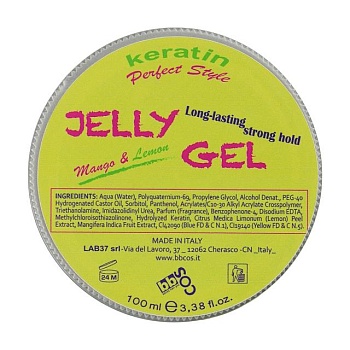 foto гель для укладки волос bbcos keratin perfect style jelly gel сильная фиксация, 100 мл