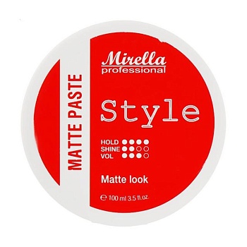 foto матовая паста для укладки волос mirella professional style matte paste сильная фиксация, 100 мл
