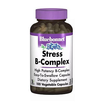 foto харчова добавка вітаміни в капсулах bluebonnet nutrition stress b-complex стрес в-комплекс, 100 шт