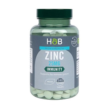 foto диетическая добавка в таблетках holland & barrett high strength zinc цинк 25 мг, 240 шт