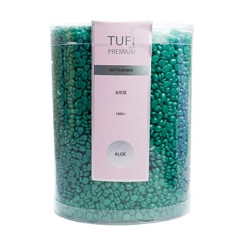 foto горячий полимерный воск для депиляции tufi profi premium hot film wax в гранулах, алоэ, 1 кг