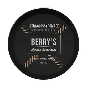 foto моделирующая помада для волос brelil berry's ultra glossy pomade с ультраблеском, 50 мл