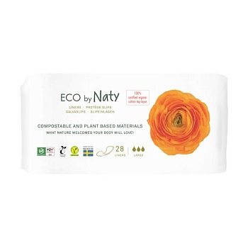 foto ежедневные прокладки eco by naty large, 28 шт
