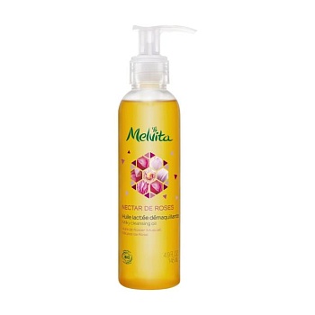 foto очищувальна олія для обличчя melvita nectar de rose milky cleansing oil, 145 мл
