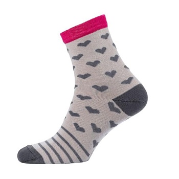 foto шкарпетки жіночі siela rt1312-070 високі, бежеві з сердечками, розмір 36-39