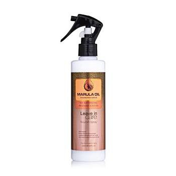 foto незмивний живильний спрей для волосся bingo hair cosmetic marula oil leave in care nuorish spray, 250 мл
