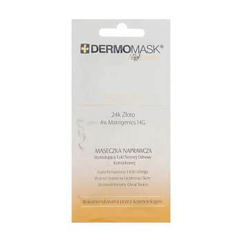 foto нічна маска для обличчя l'biotica dermomask night active gold spun, 12 мл