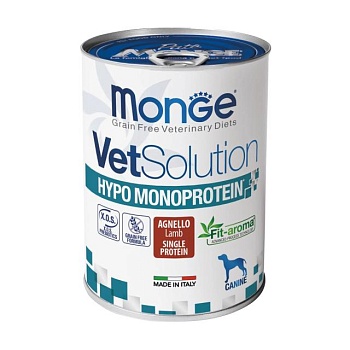 foto влажный корм для собак monge vetsolution hypo monoprotein со вкусом ягненка, 400 г