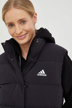 foto пухова безрукавка adidas жіночий колір чорний зимовий