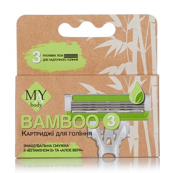 foto картридж для гоління may body bamboo 3, жіночий, 4 шт