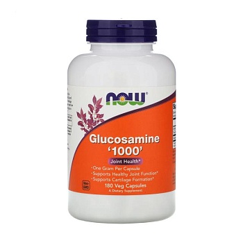 foto дієтична добавка в капсулах now foods glucosamine глюкозамін 1000 мг, 180 шт