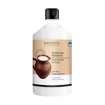 foto зміцнювальний шампунь для волосся bioton cosmetics fortifying shampoo з протеїнами козиного молока, 1 л