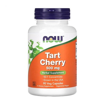 foto диетическая добавка в капсулах now foods tart cherry экстракт дикой вишни 500 мг, 90 шт