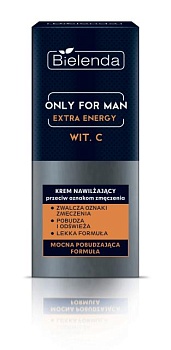 foto крем для лица bielenda only for men extra energy увлажняющий, 50 мл