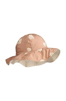 foto двусторонняя детская шляпа liewood amelia reversible sun hat цвет бежевый