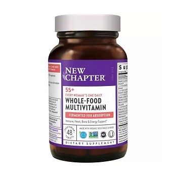 foto диетическая добавка мультивитамины в таблетках new chapter every woman's one daily whole-food multivitamin 55+ для женщин, 48 шт
