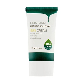 foto солнцезащитный крем для лица farmstay cica farm nature solution sun cream spf 50+pa++++ с центеллой, 50 г