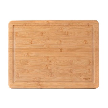 foto доска кухонная ardesto midori с желобом, бамбуковая, 40*30*1.9 см (ar1440bg)