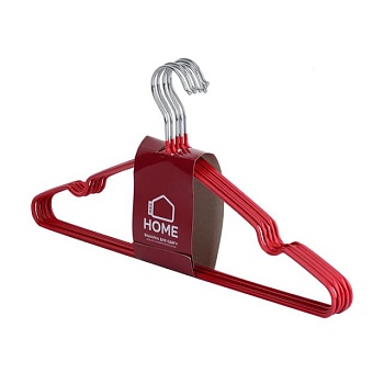 foto набор вешалок для одежды idea home red 40.5*21*0.3 см, красные, 8 шт (6722136)