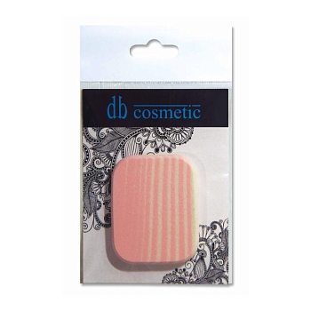 foto спонж для макіяжу db cosmetic рожевий прямокутник в смужку 987, 1 шт