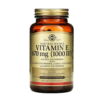 foto дієтична добавка вітаміни в таблетках solgar vitamin e вітамін e 670 мг, 1000 мо, 100 шт