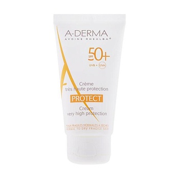 foto солнцезащитный крем для тела a-derma protect cream very high protection spf 50+, 40 мл