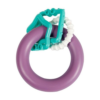 foto игрушка-погремушка lindo кольцо с кольцами, фиолетовая, от 6 месяцев (1619)