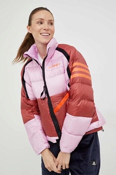 foto спортивна пухова куртка adidas terrex utilitas колір рожевий