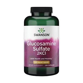 foto диетическая добавка минералы в капсулах swanson glucosamine sulfate 2kci сульфат глюкозамина, 500 мг, 250 шт
