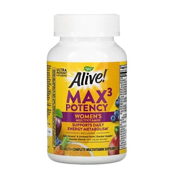 foto дієтична добавка в таблетках nature's way alive! max3 women's multi vitamin & mineral, 90 шт