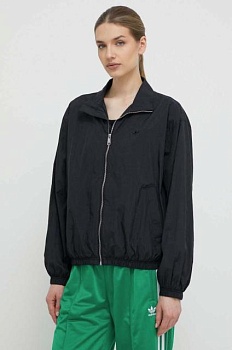 foto куртка adidas originals жіноча колір чорний перехідна oversize
