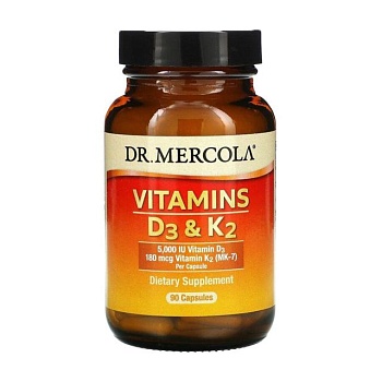 foto уцінка! дієтична добавка вітаміни в капсулах dr. mercola vitamins d3 & k2 вітаміни d3 та k2, 90 шт