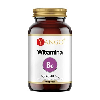 foto дієтична добавка вітаміни в капсулах yango vitamin b6 вітамін b6 18 мг, 90 шт
