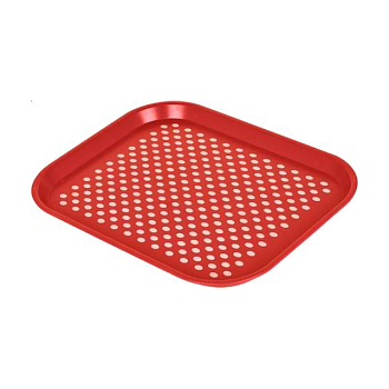 foto пластиковый поднос irak plastik с противоскользящим покрытием, красный, 45*35.5*2 см (10182)