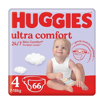 foto уценка! подгузники huggies ultra comfort размер 4 (7-18 кг), 66 шт