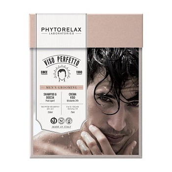 foto мужской набор для лица, тела и волос phytorelax laboratories viso perfetto (шампунь-гель, 250 мл + крем для лица, 75 мл)