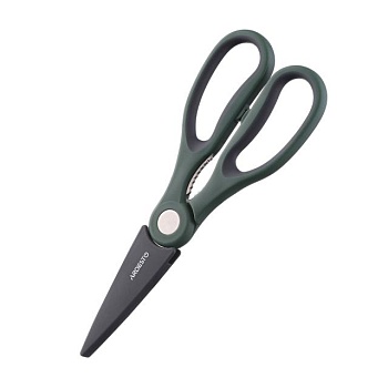 foto кухонные ножницы ardesto gemini из нержавеющей стали и серо-зеленой пластиковой ручкой, 22.3 см (ar2117pg)