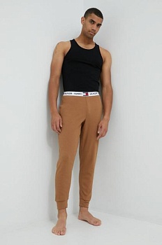 foto пижамные брюки tommy hilfiger мужские цвет коричневый однотонная