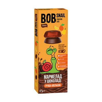 foto мармелад bob snail груша-апельсин в молочном шоколаде, 27 г