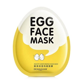 foto тканинна маска для обличчя bioaqua egg face mask з екстрактом яєчного жовтка, 30 г