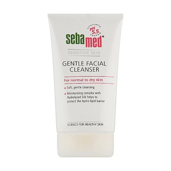 foto очищувальний засіб sebamed gentle facial cleanser для нормальної і сухої шкіри обличчя, 150 мл
