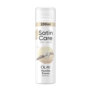 foto гель для гоління gillette satin care dry skin olay vanilla cashmere жіночий, для сухої шкіри, 200 мл