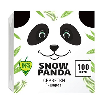 foto салфетки столовые сніжна панда, 1-слойные, 33*33 см, 100 шт