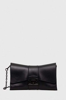 foto кожаная сумка furla цвет чёрный