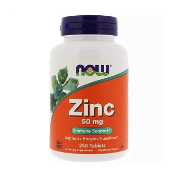 foto диетическая добавка в таблетках now foods zinc цинк глюконат, 50 мг, 250 шт