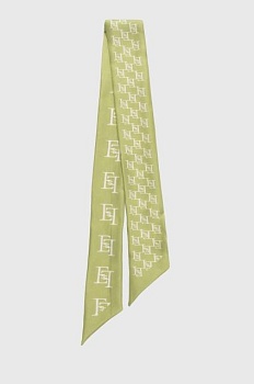 foto шелковый платок на шею elisabetta franchi цвет зелёный узор