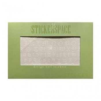 foto наклейки для дизайна ногтей strickersspace gothic white standart (89021)