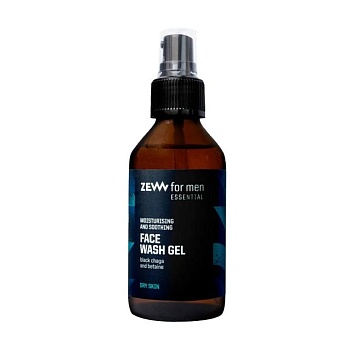 foto мужской гель zew for men moisturising and soothing face wash gel для умывания сухой кожи лица, 100 мл